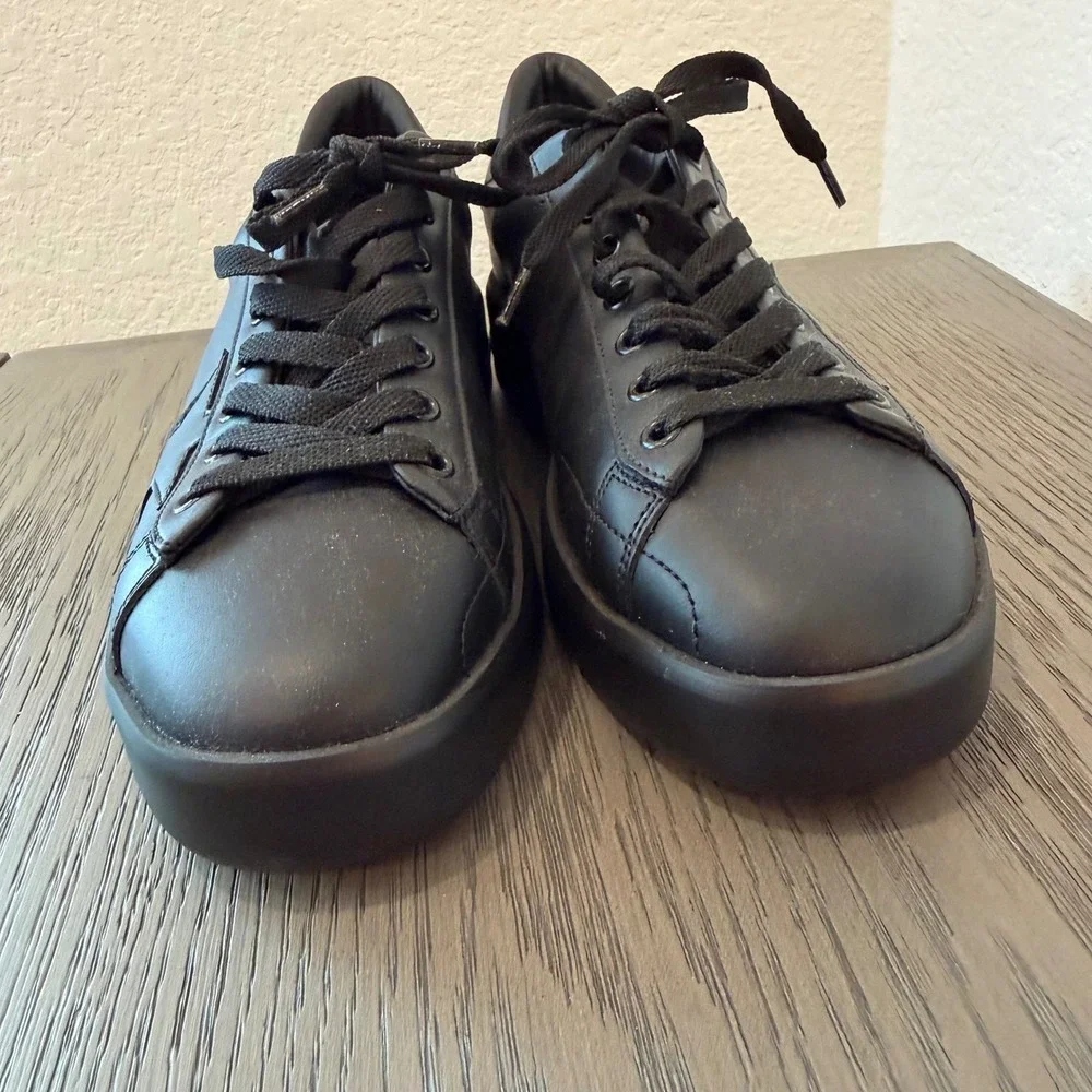 Golden‎ Goose Pure-Star Black Leather Platform Sneakers Made in Italy GGDB 38